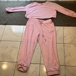New pink terry cloth lounge set.